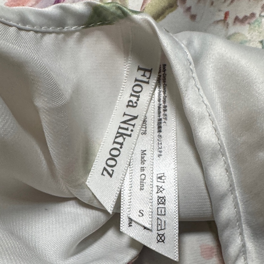 Flora Nikrooz Floral Satin Pajama Set - White and Pink - Picture 4 of 6